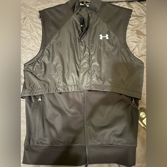 NEW WT UNDER ARMOUR COLDGEAR REACTOR RUN VEST BLACK SIZE LARGE SLEEVLESS - Picture 13 of 13